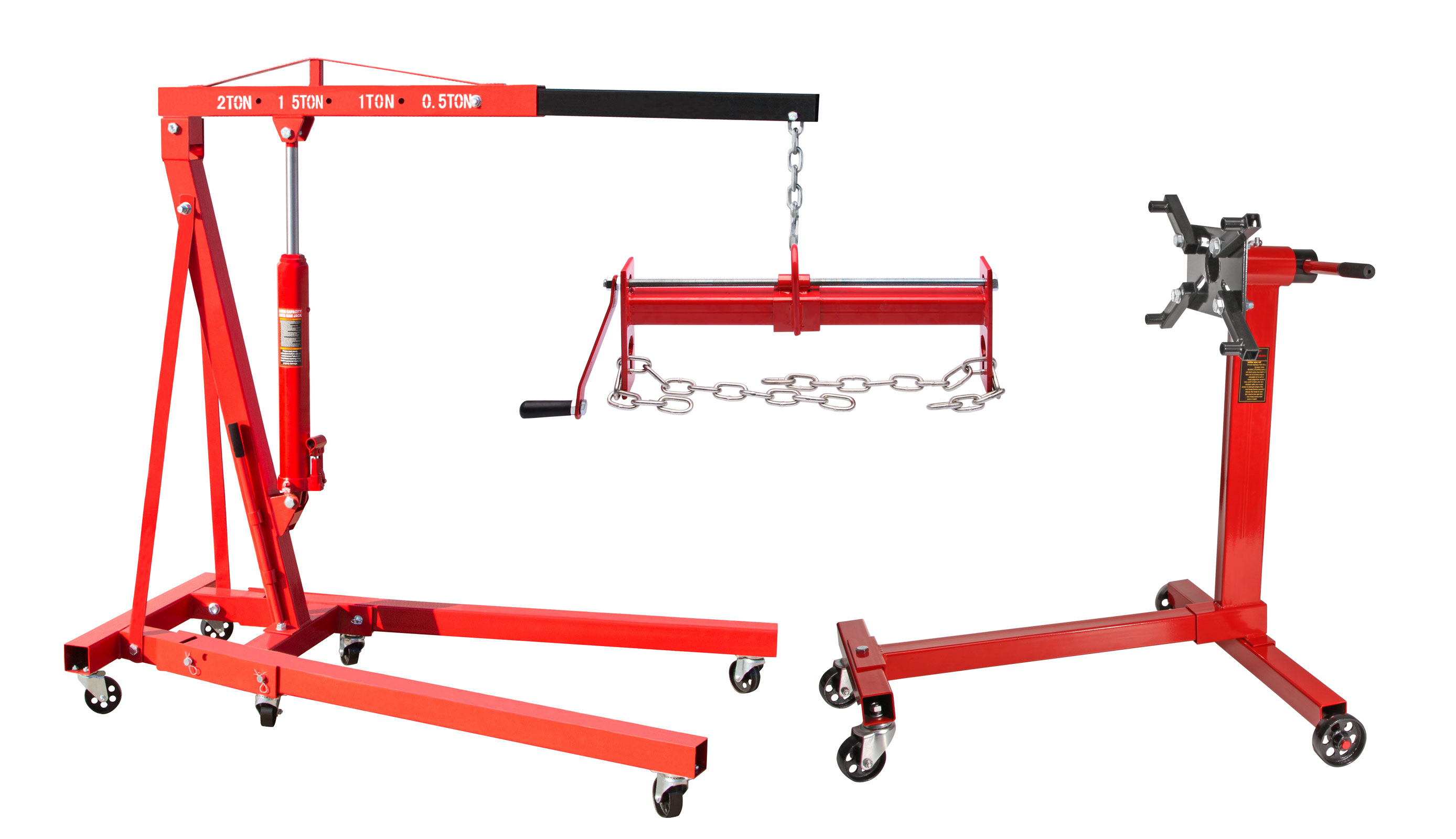 Motorkran 2000 kg + Balancierer + Motorständer 454 Kg