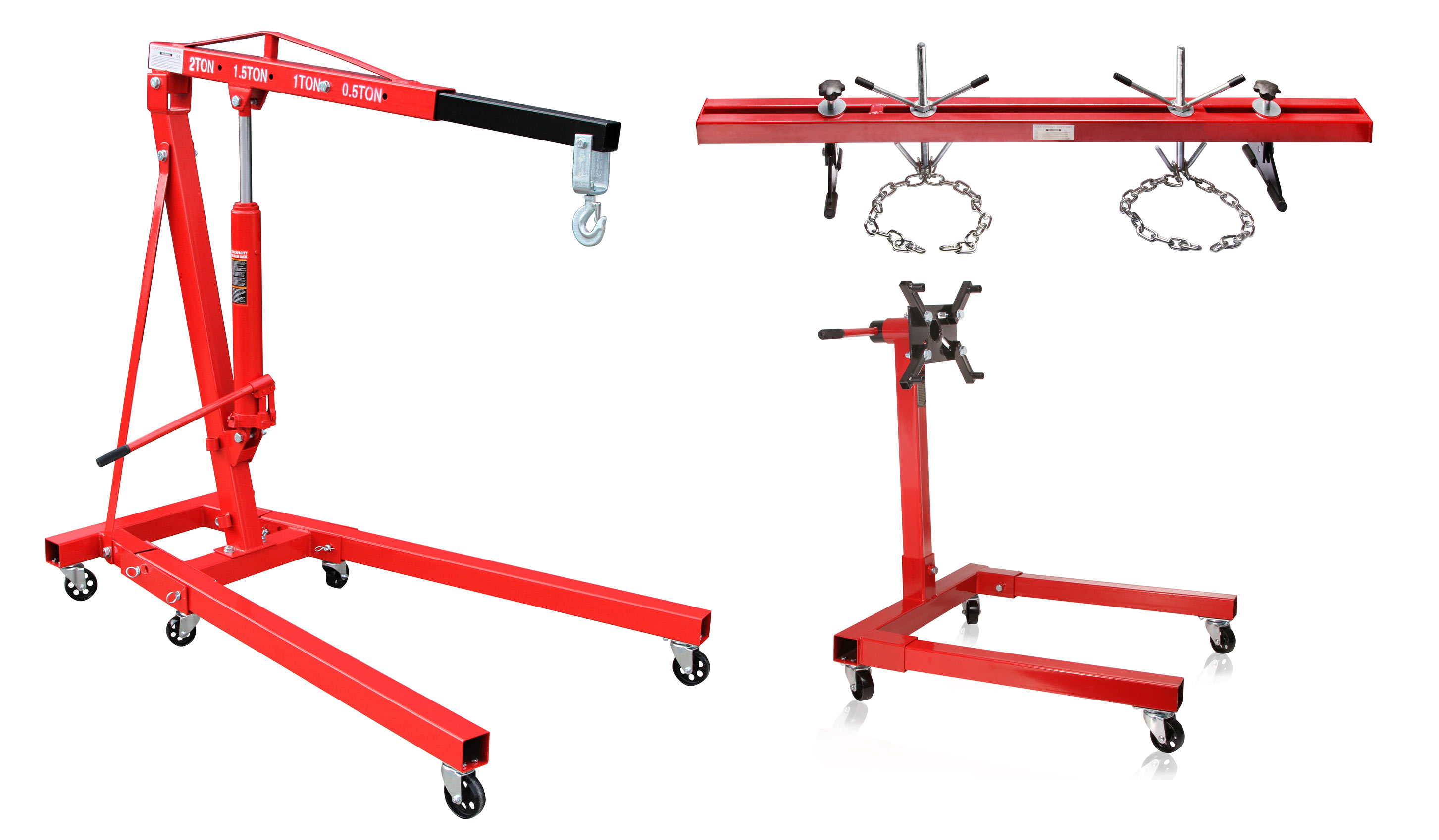 Motorkran mit Haken + Motorbrücke Motorträger 500 kg + Motorhalter 567 kg