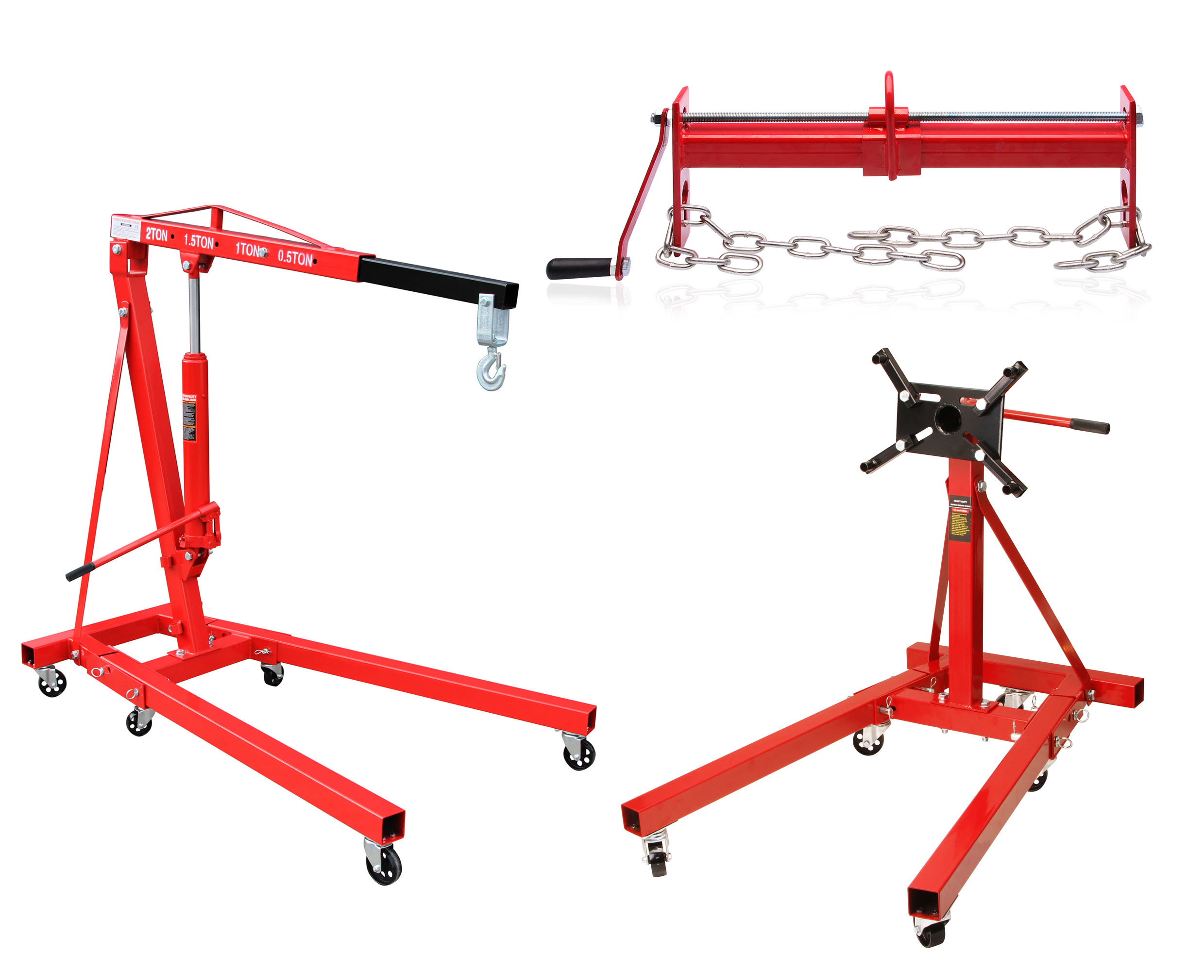 Motorständer Motorhalter 900 KG + Motorkran 2000 kg + Balancierer Motorheber 450 KG