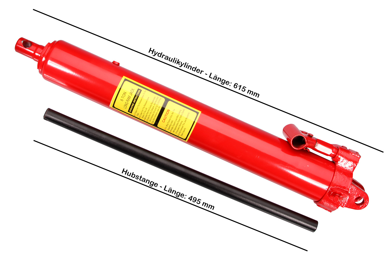 Verin hydraulique 8 Tonnes tige de levage longueur 495 mm eBay