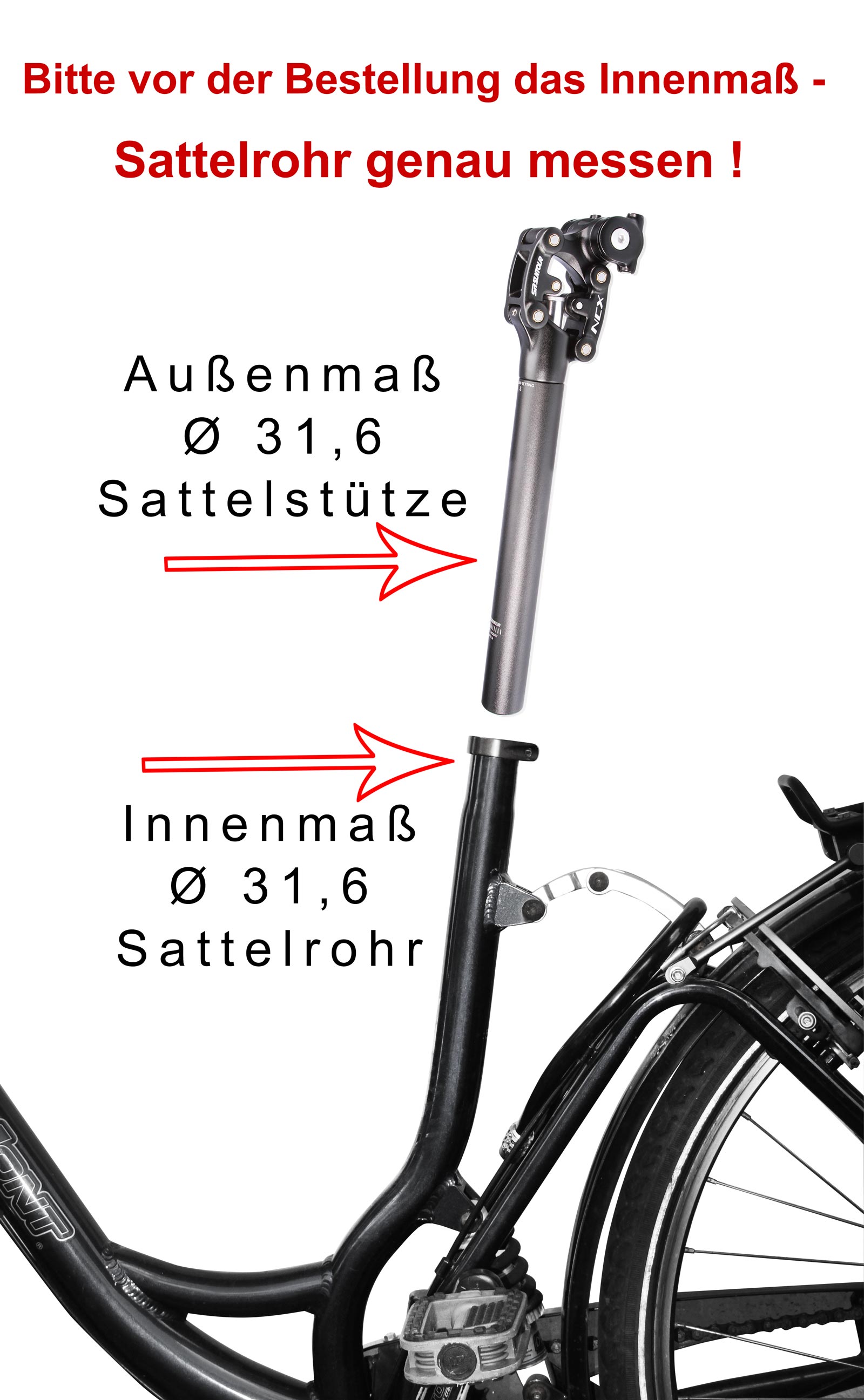 SR Suntour Fahrrad Feder Sattel Stütze Parallelogramm 31,6