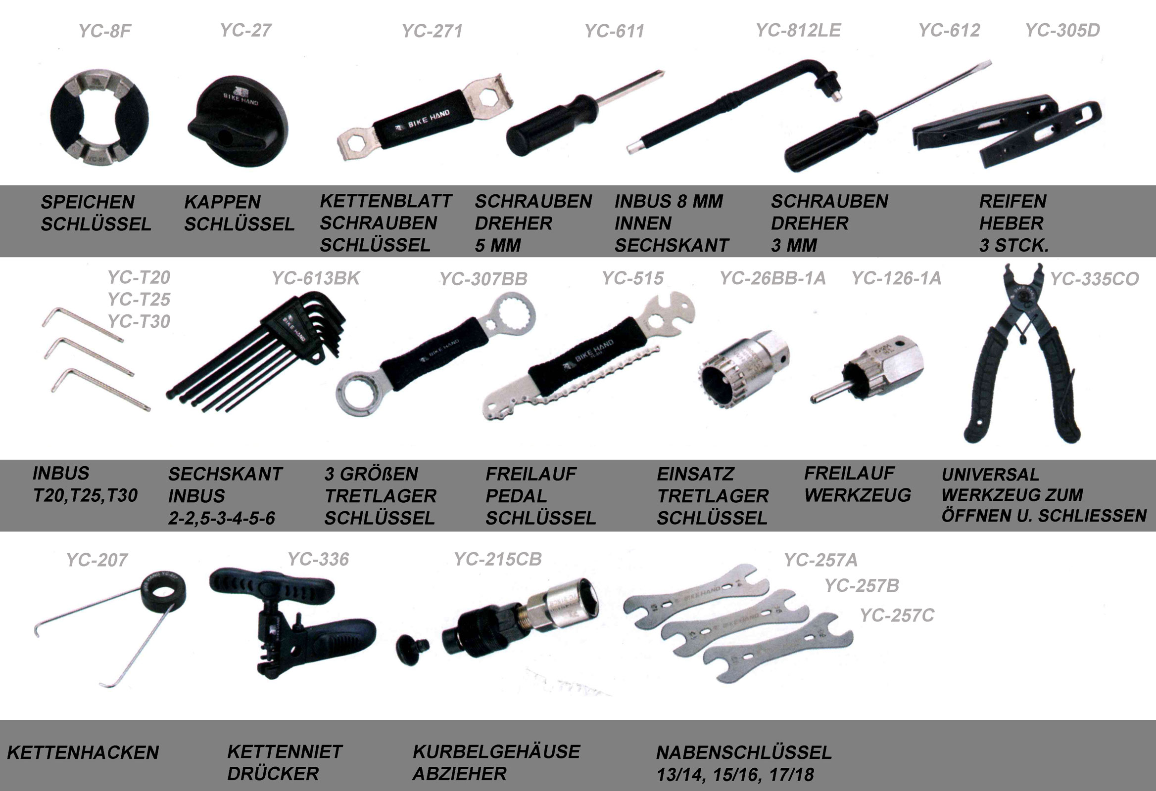 Fahrrad Werkzeugsatz Bremsen Reifen Kette Shimano Reparatur