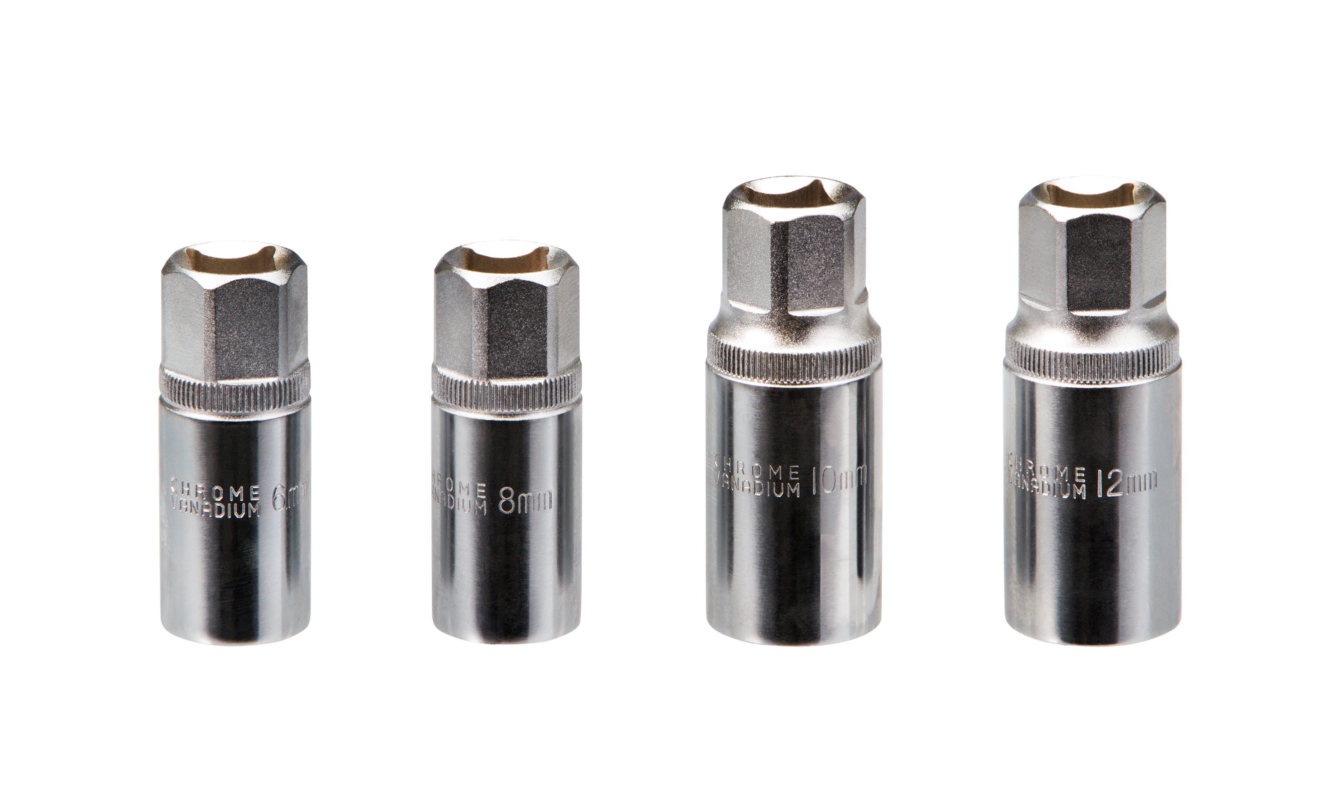 4 tlg Steckschlüssel Satz Stehbolzen Ausdreher Gewinde 1/2 Ausdreher 6,8,10,12mm