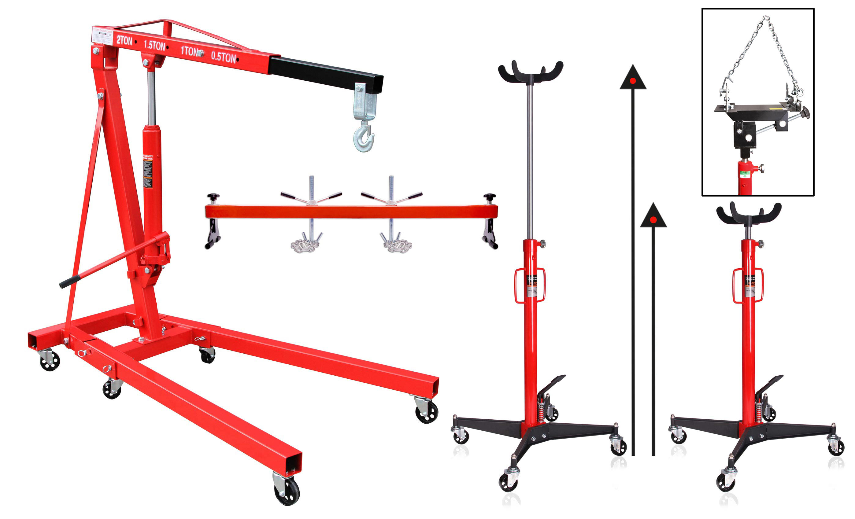 Motorkran 2 To. + Motorträger + Getriebeheber + Adapter