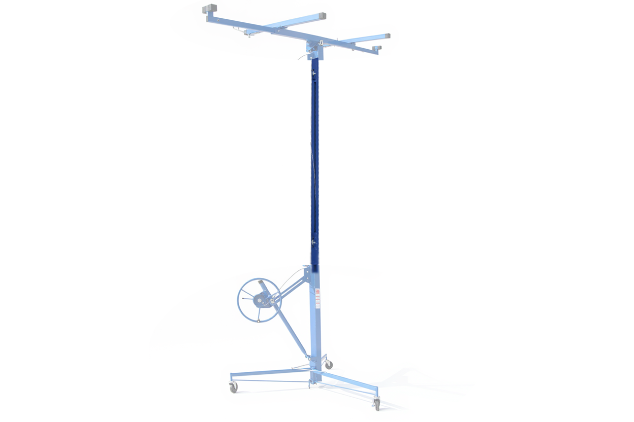 Verlängerung 140 cm für Plattenheber bis max. 68 kg, Montagehilfe für Trockenbau, Rigipsplatten Paneelheber mit 3 Rädern, rot