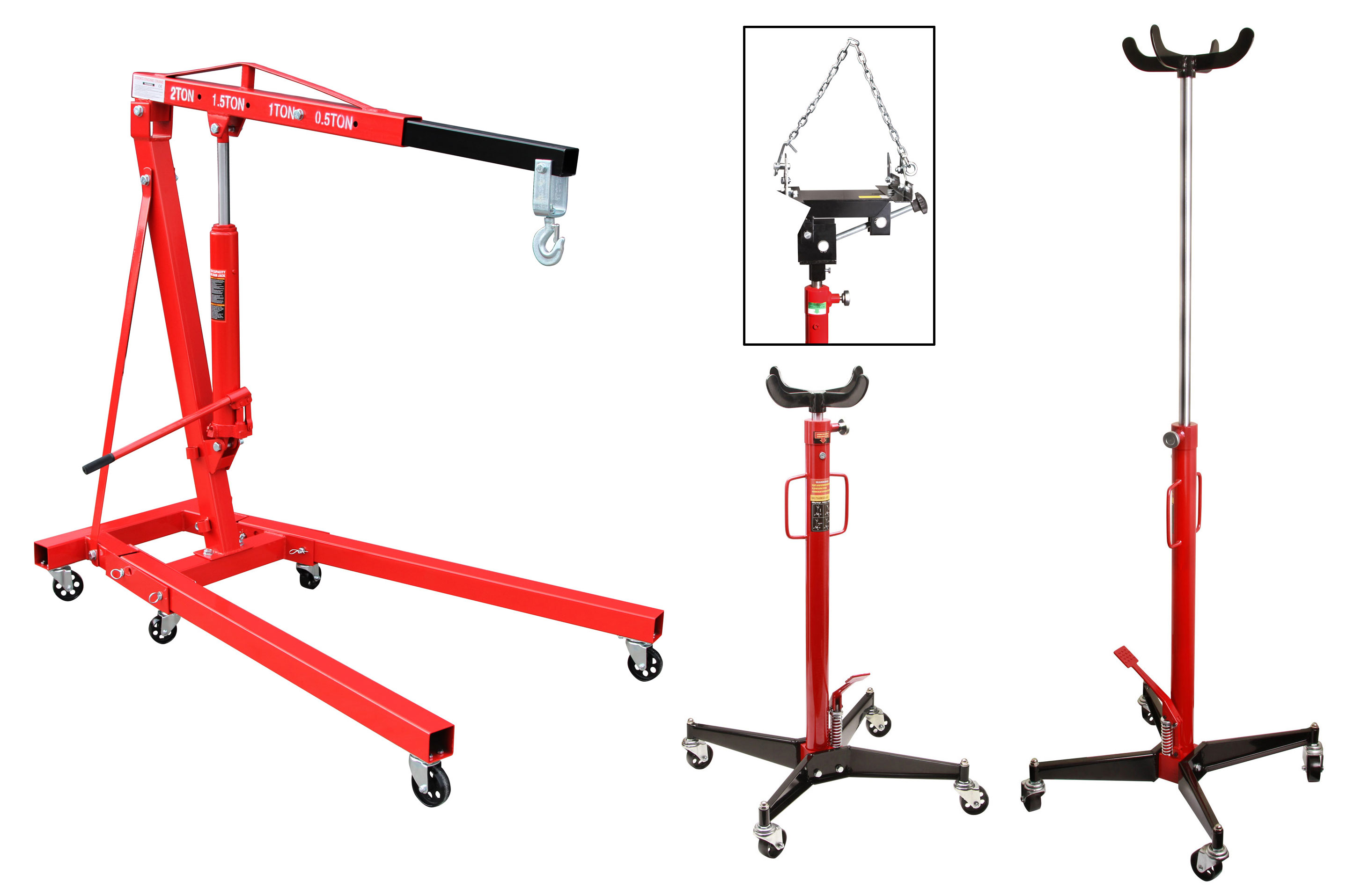 Motorkran 2 To. + Getriebeheber 500 kg + Adapter