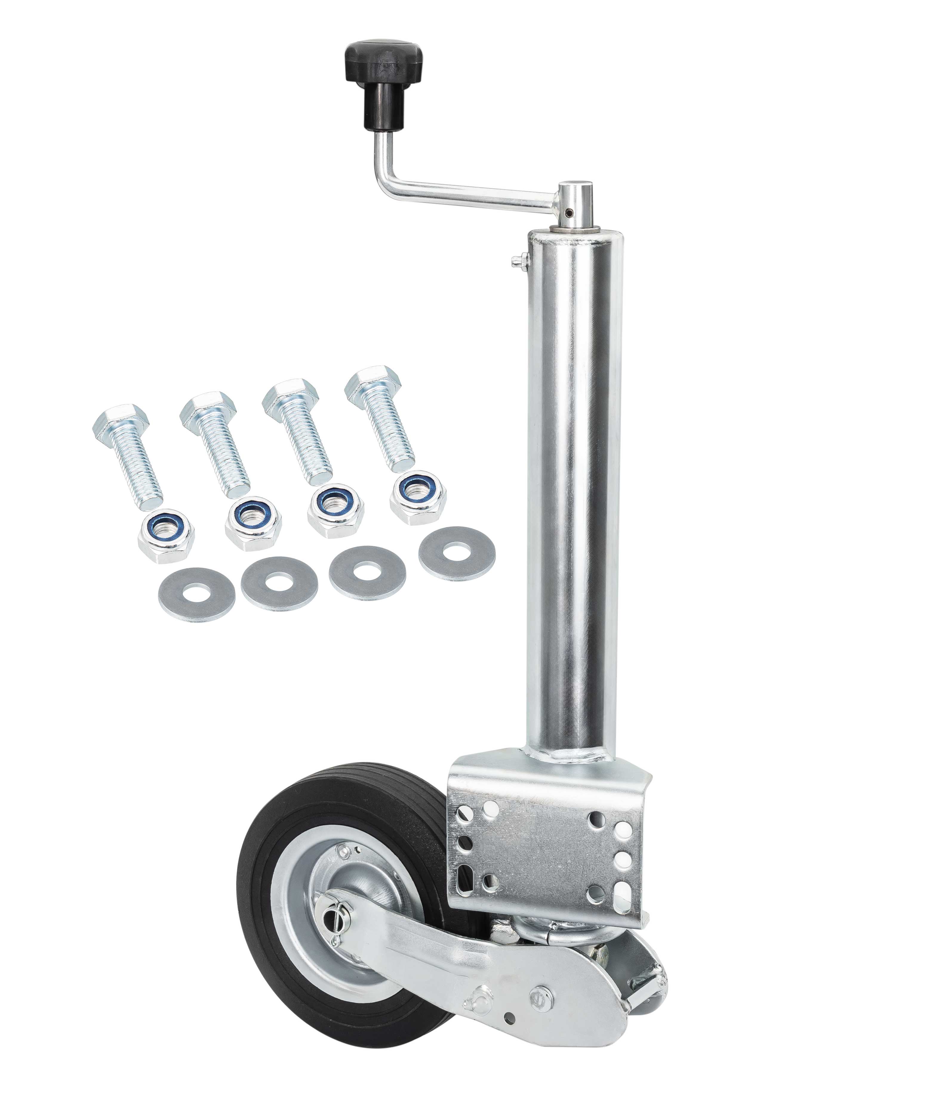 Anhänger Stützrad Automatik 60 mm klappbar Stützlast 400 kg mit Montiersatz