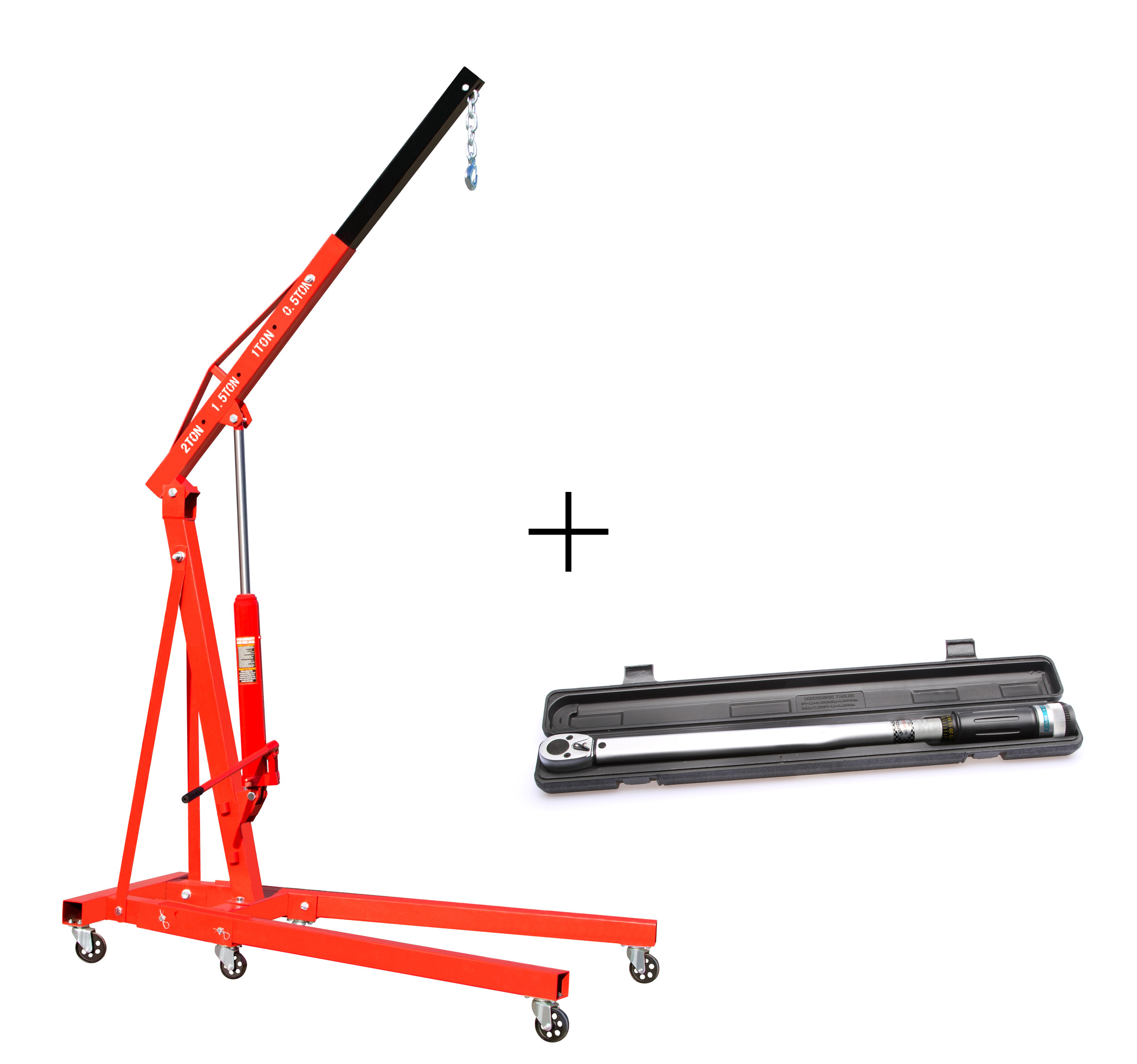 Motorheber Motorkran 2000 kg mit Kette NEU 2T + Drehmomentschlüssel 1/2" Zoll 70 - 350 Nm mit Lock