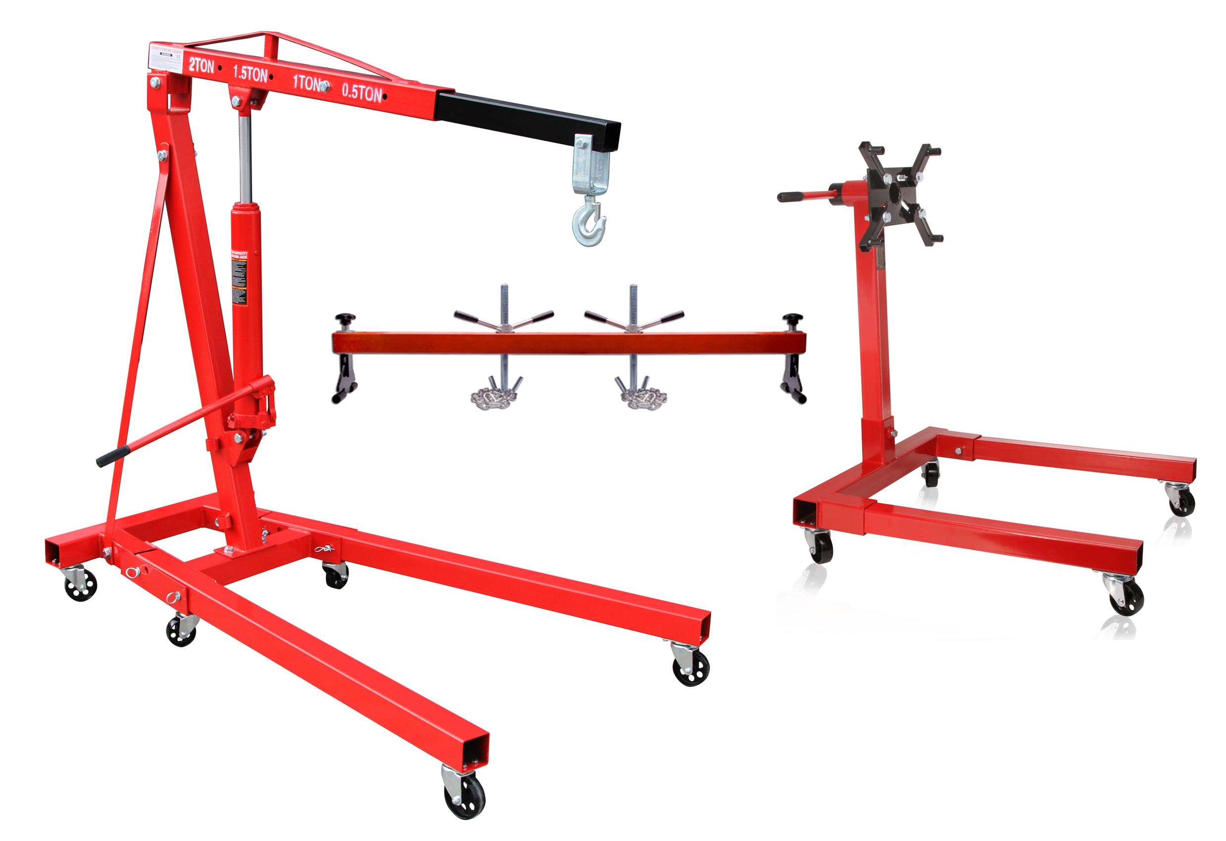 Motorkran 2 To + Motorträger 500KG + Motorhalter 567 kg