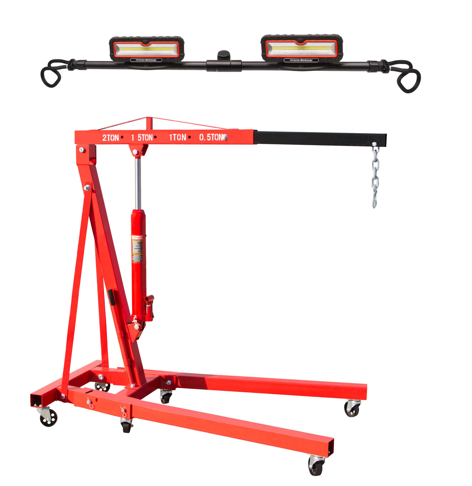 Motorheber Motorkran Kran + Motorleuchte Arbeitsleuchte LED