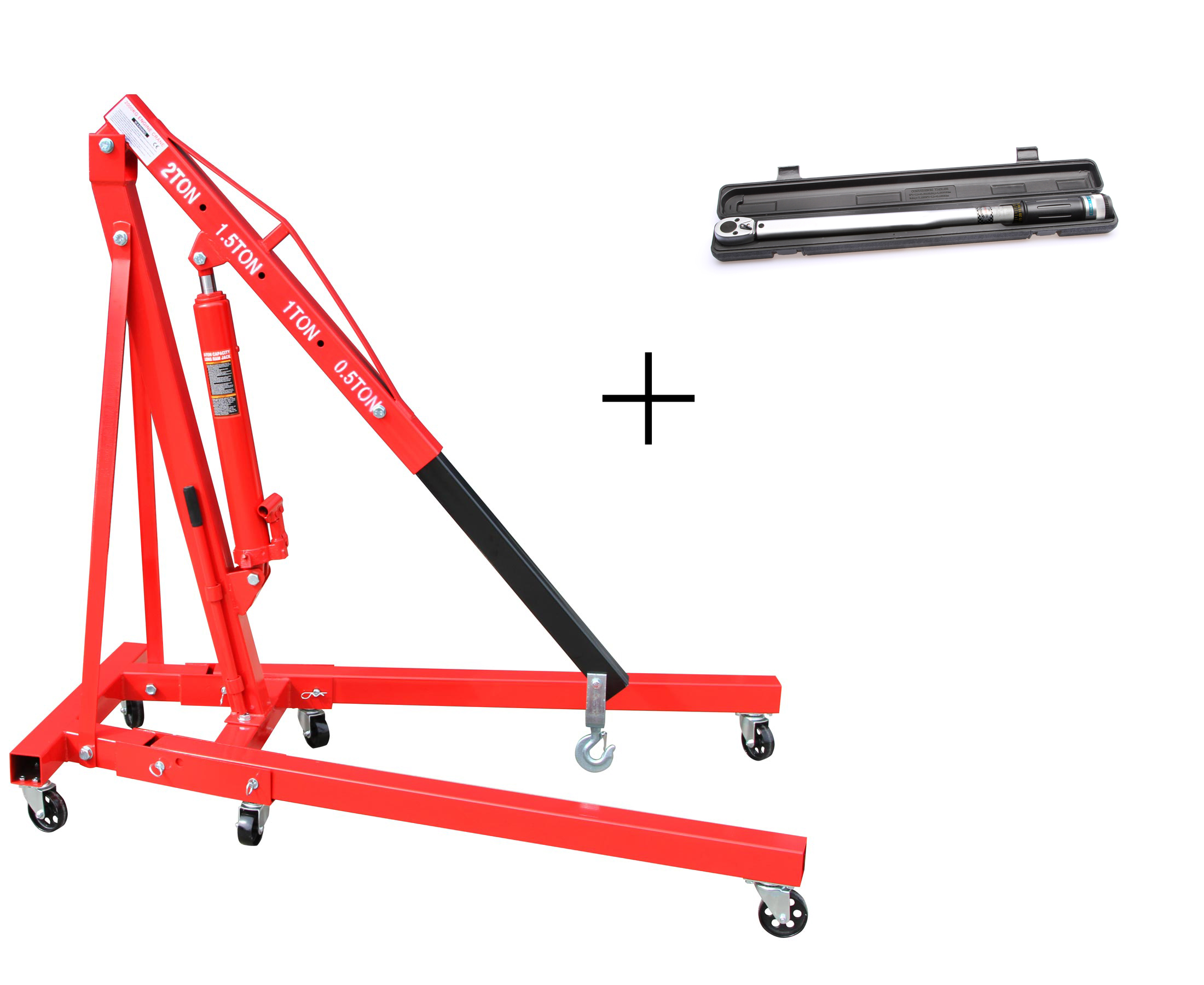 Motorheber Motorkran mit Haken 2 t + Drehmomentschlüssel 1/2" Zoll 70 - 350 Nm mit Lock