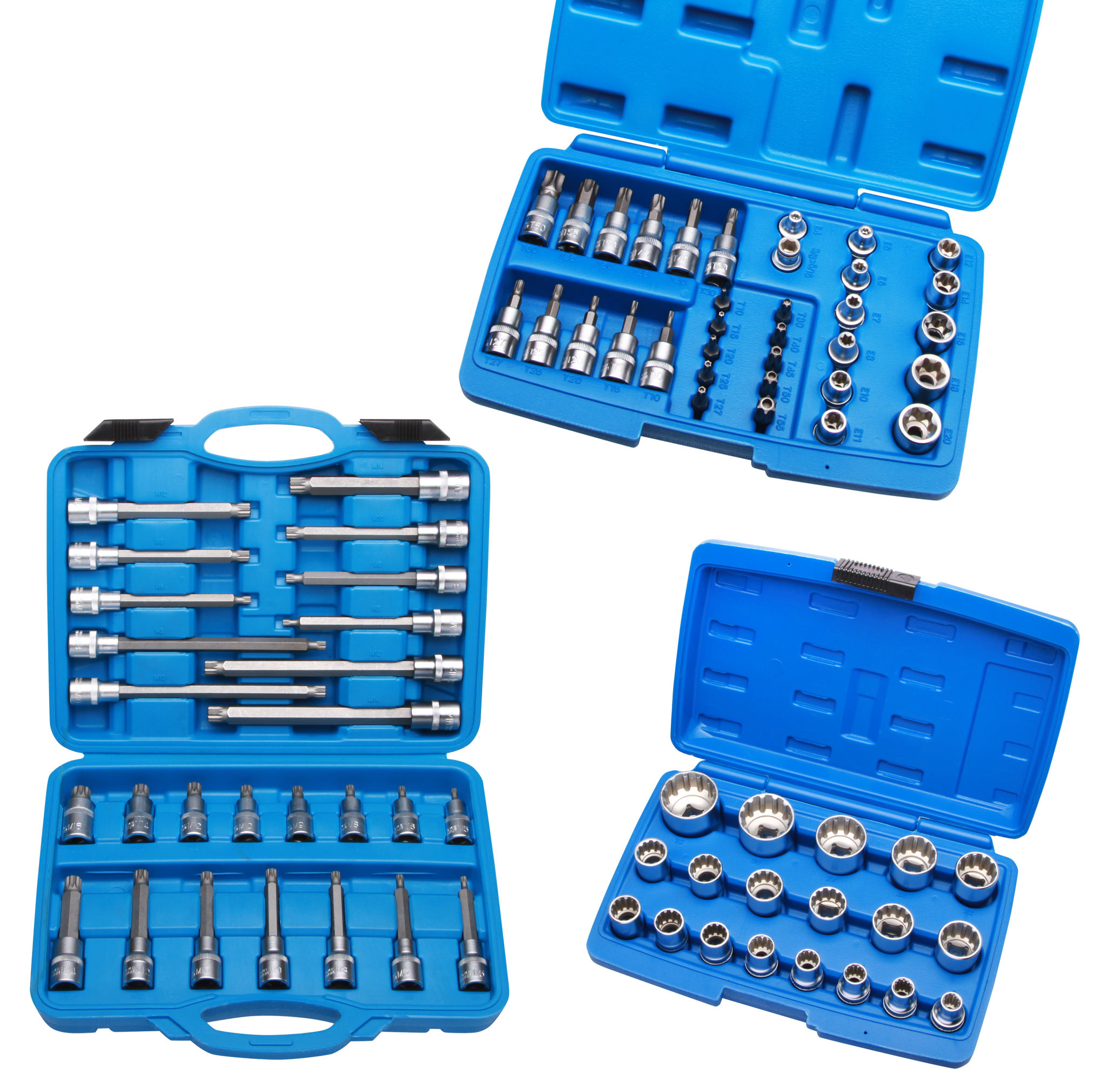 Innenvielzahn 1/2" + 19 tlg. Steckschlüsselsatz 1/2 Zoll 8-32 mm + 34 tlg. Steckschlüssel