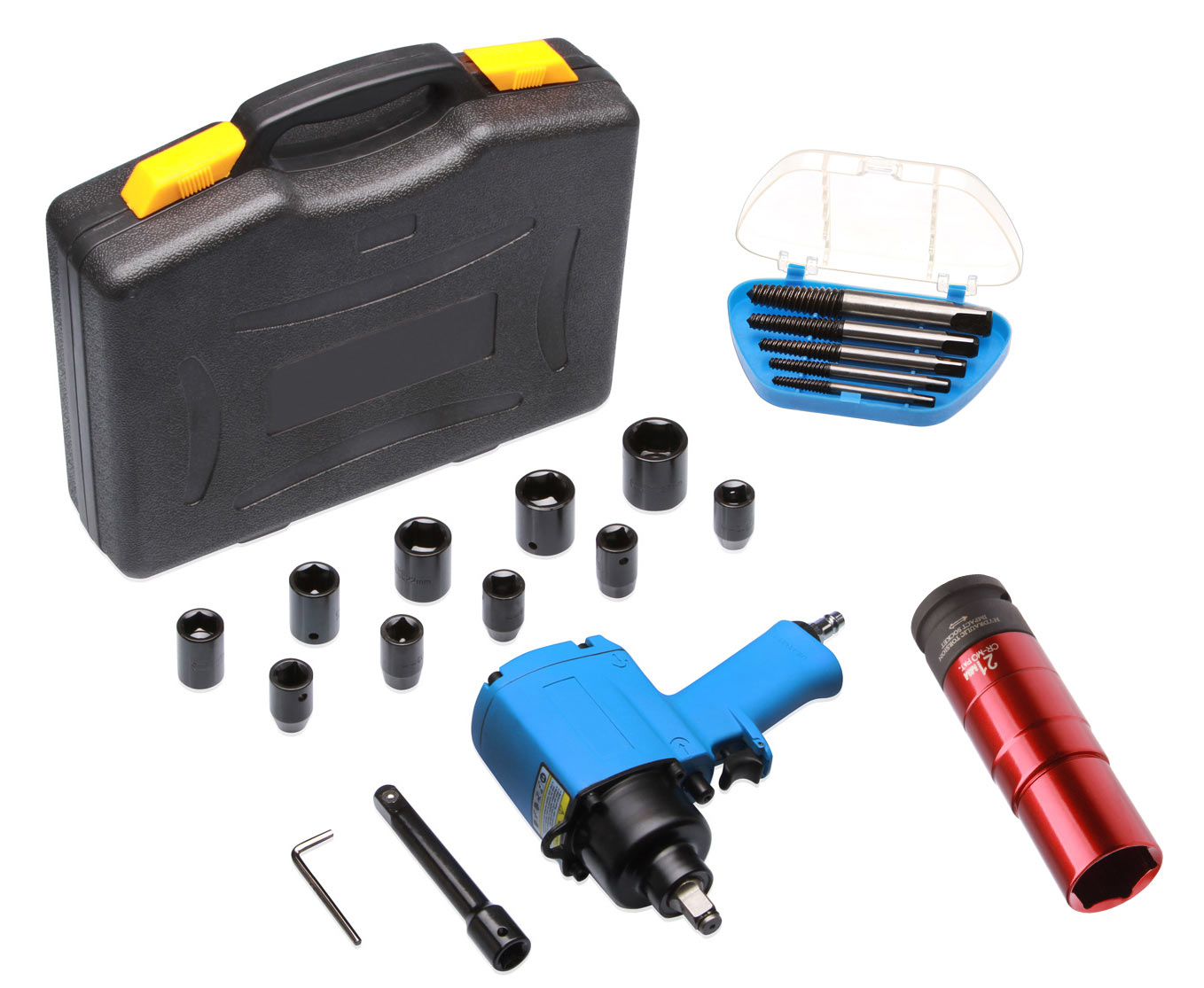 Schlagschrauber 720 Nm + Torsionsnuss 21 mm+Linksausdreher Schlagschrauber 720 Nm + Torsionsnuss 21 mm+Linksausdreher