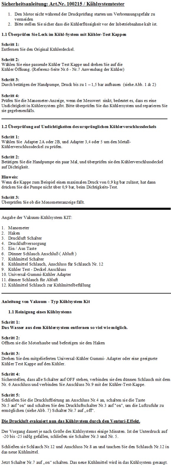 27tlg. Kühlsystemtester Kühlerabdrückgerät Kühler Drucktester